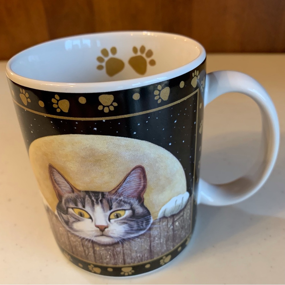 Vintage Lang & Wise “Harley Cochran” Collector Mug Cat on a Fence